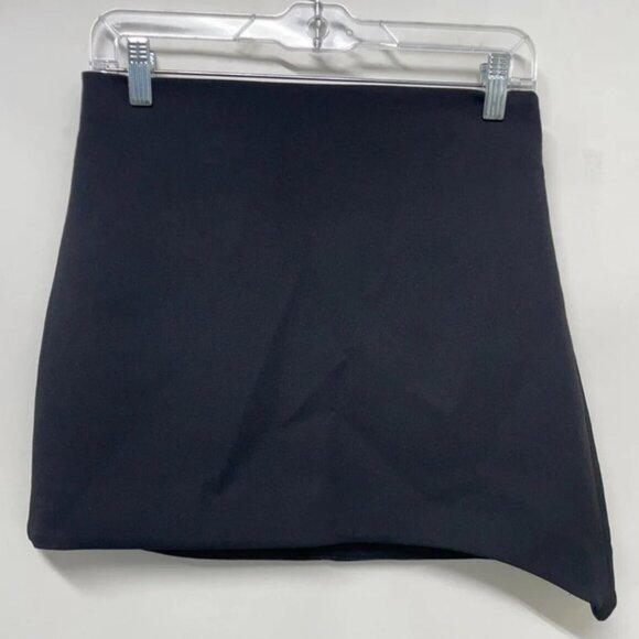 Zara Women's S Peaked Mini Skirt Black 2585/420/800 Asymmetric SIZE XXL - Picture 2 of 3
